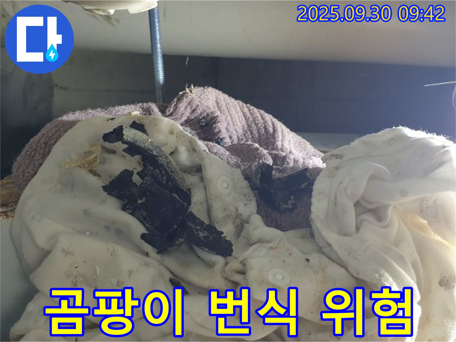 세탁실 결로 현상 - 곰팡이 번식 - 석우리 누수
