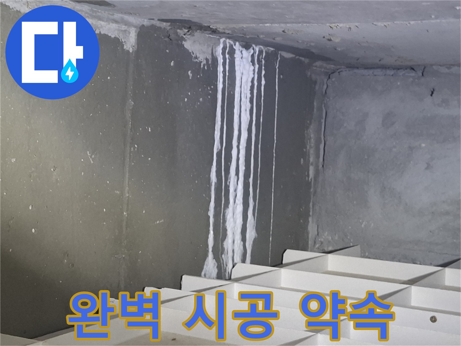 분당 삼평동 봇들마을 아파트 - 지하 석회 누수 공사, 완벽 시공 약속