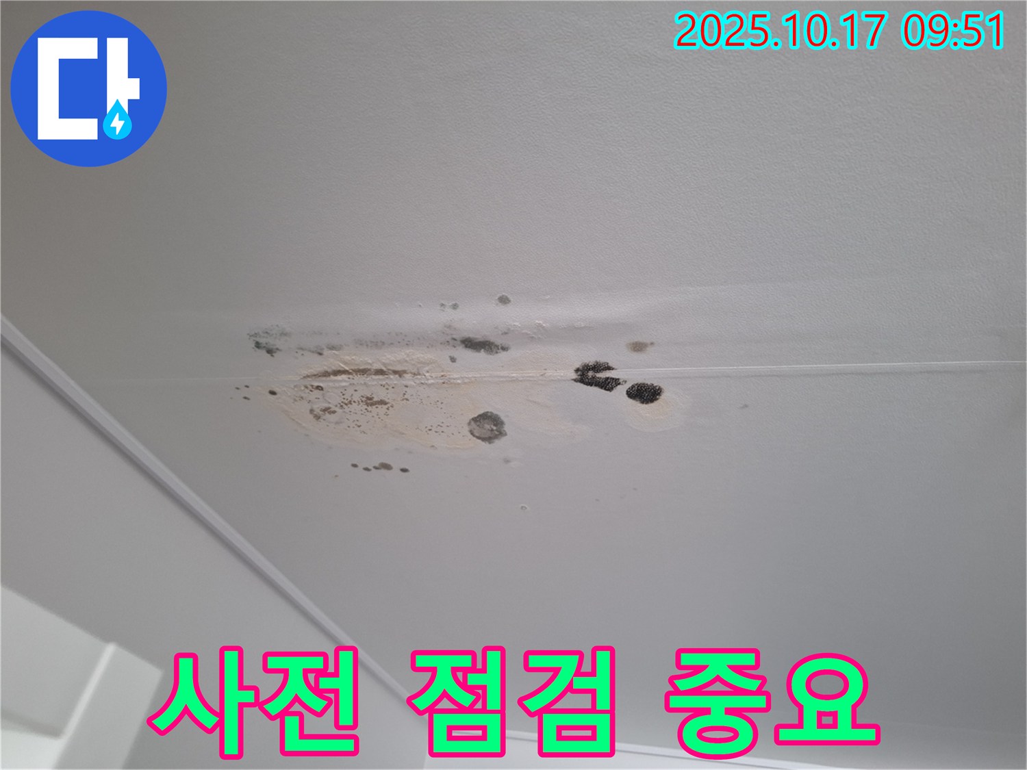삼평동 누수 - 젖은 천장 - 누수 발생 전 사전 점검의 중요성 강조