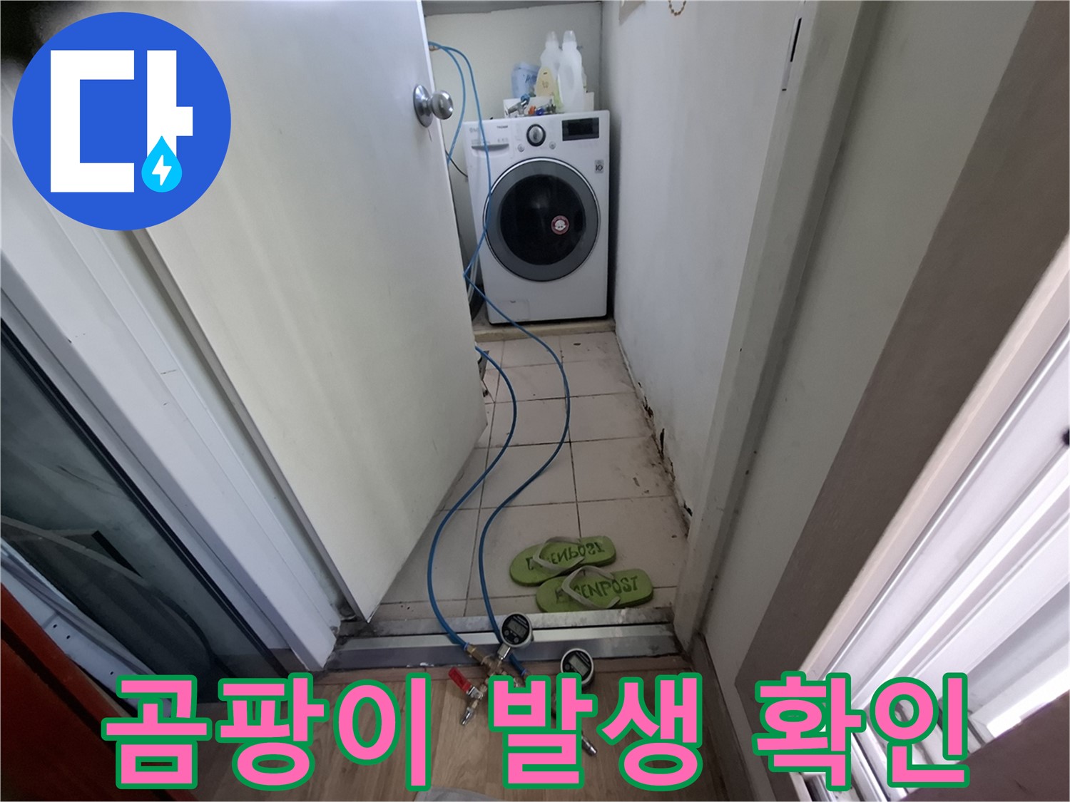 세탁실 누수 - 곰팡이 발생 여부 확인