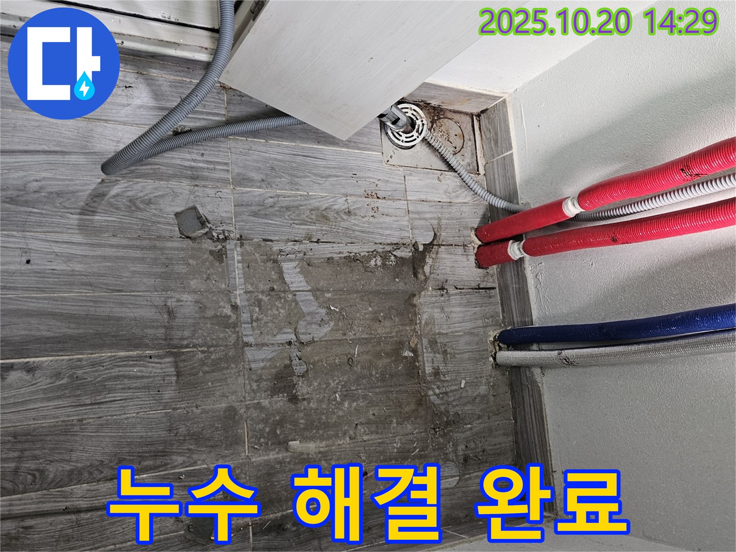 세탁실 누수 완벽 해결 - 쾌적하고 안전한 공간으로 변신했습니다.