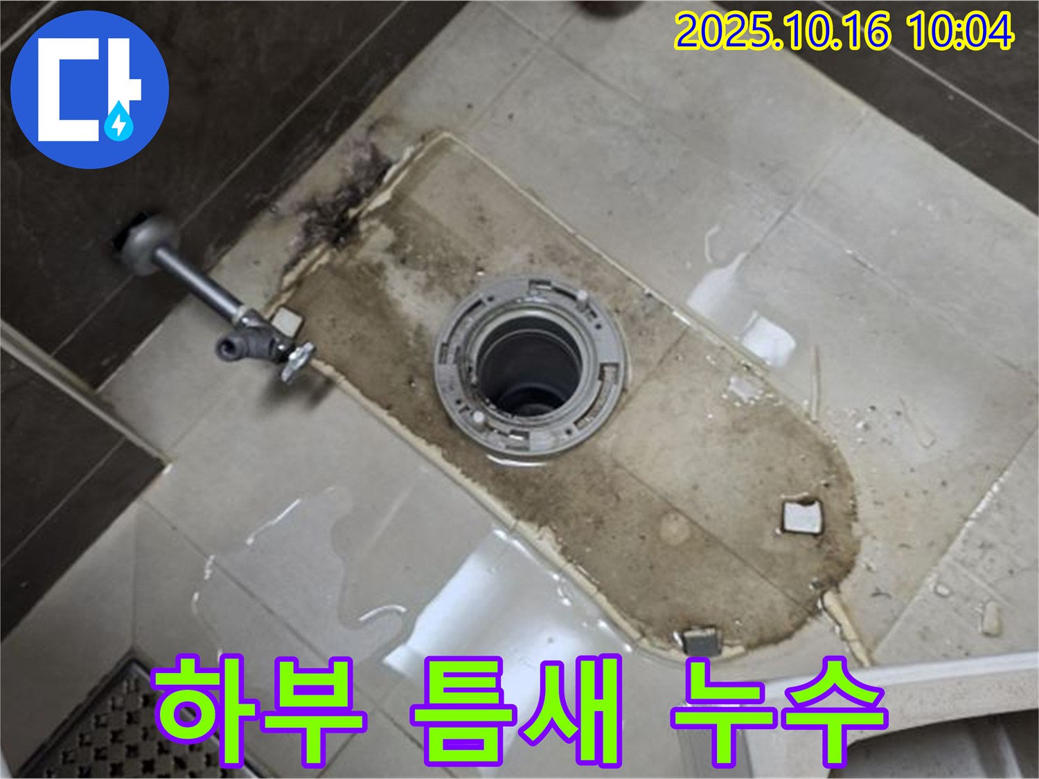 양주 옥정 율정마을 아파트 변기 누수 - 변기 하부 틈새 발생으로 인한 누수 해결 - 누수 전문가의 꼼꼼한 메움 작업