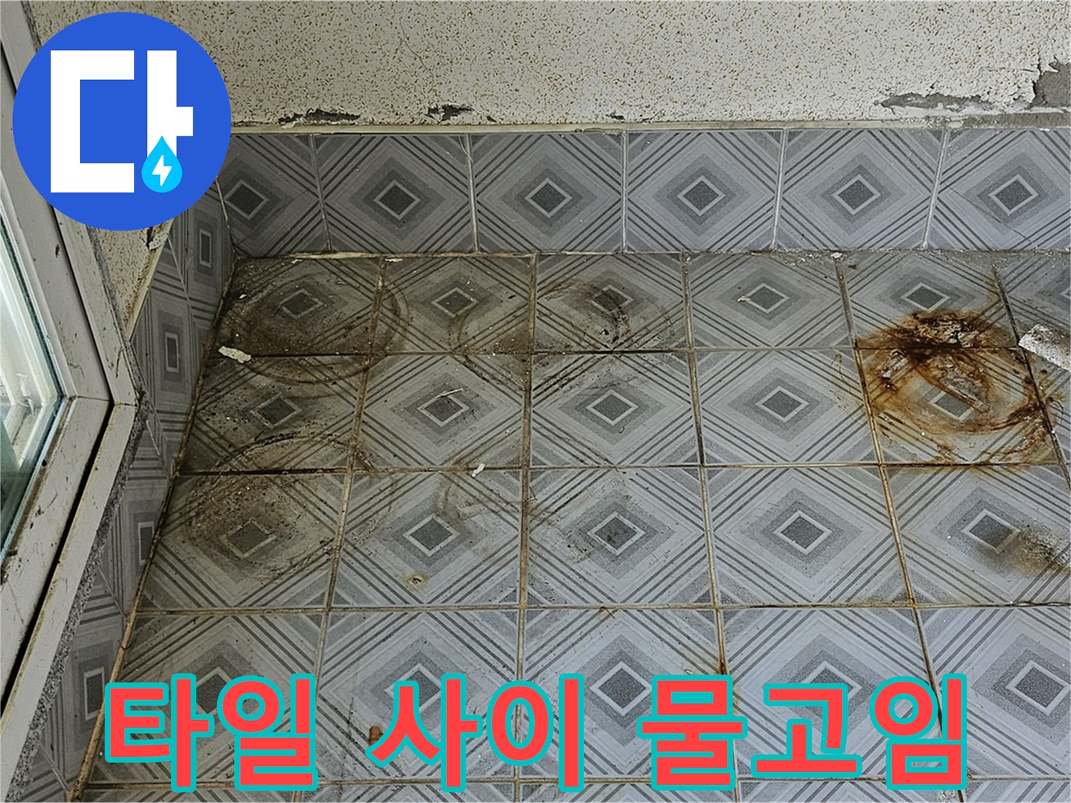 양천구 신월동 누수 - 타일 사이 물고임으로 인한 누수