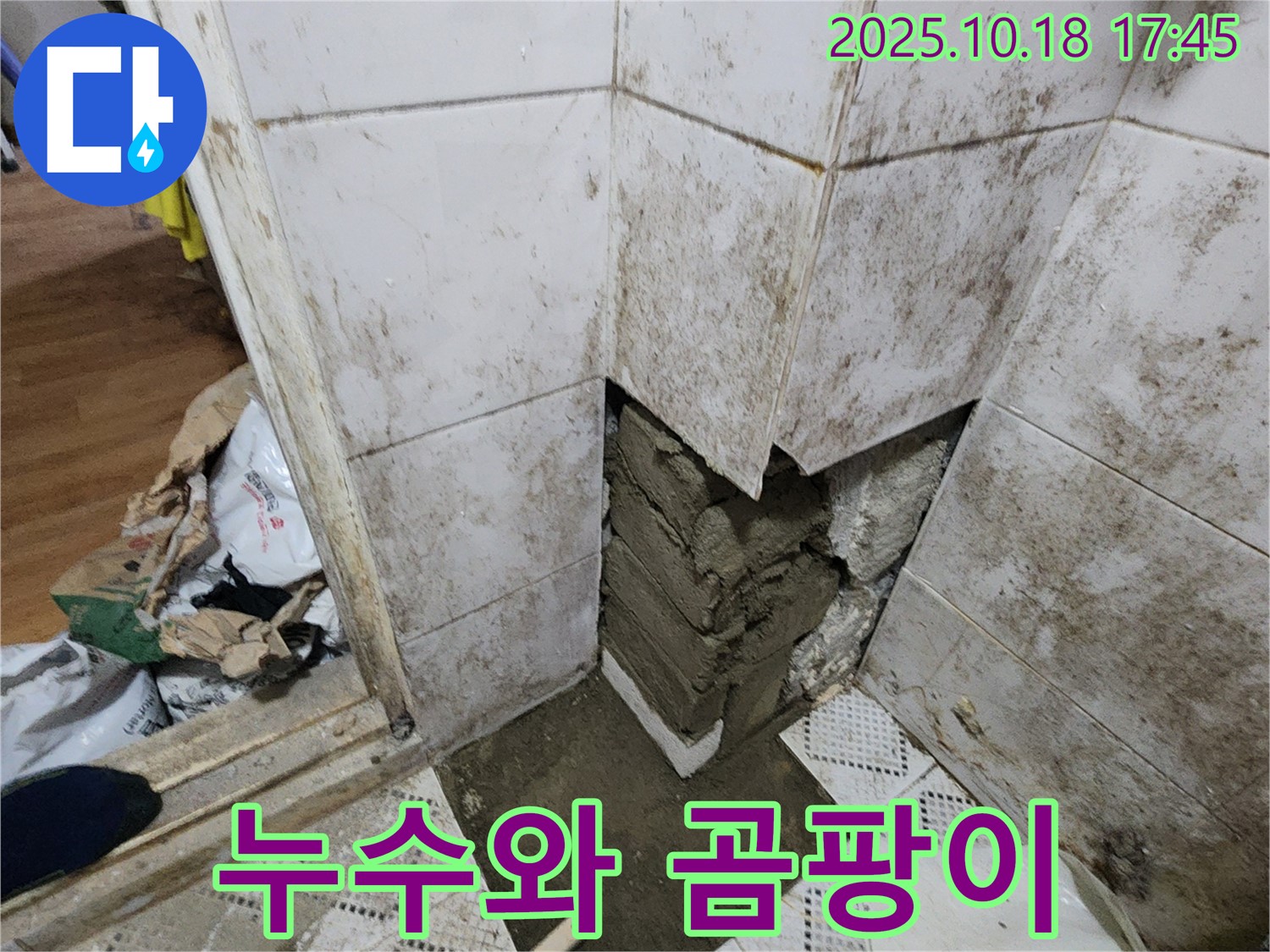 양주시 장흥면 교현리 누수 - 누수 곰팡이 흔적 - 최고의 기술력으로 해결