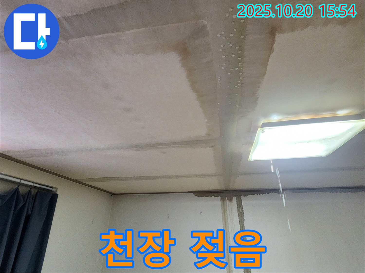 양주시 장흥면 부곡리 천장 젖음 - 신속한 점검 필요