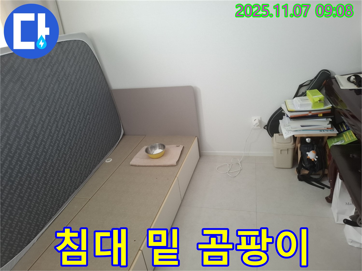 수원 누수탐지 - 침대 밑 곰팡이 발생, 누수 원인 긴급 진단 및 곰팡이 제거 조치