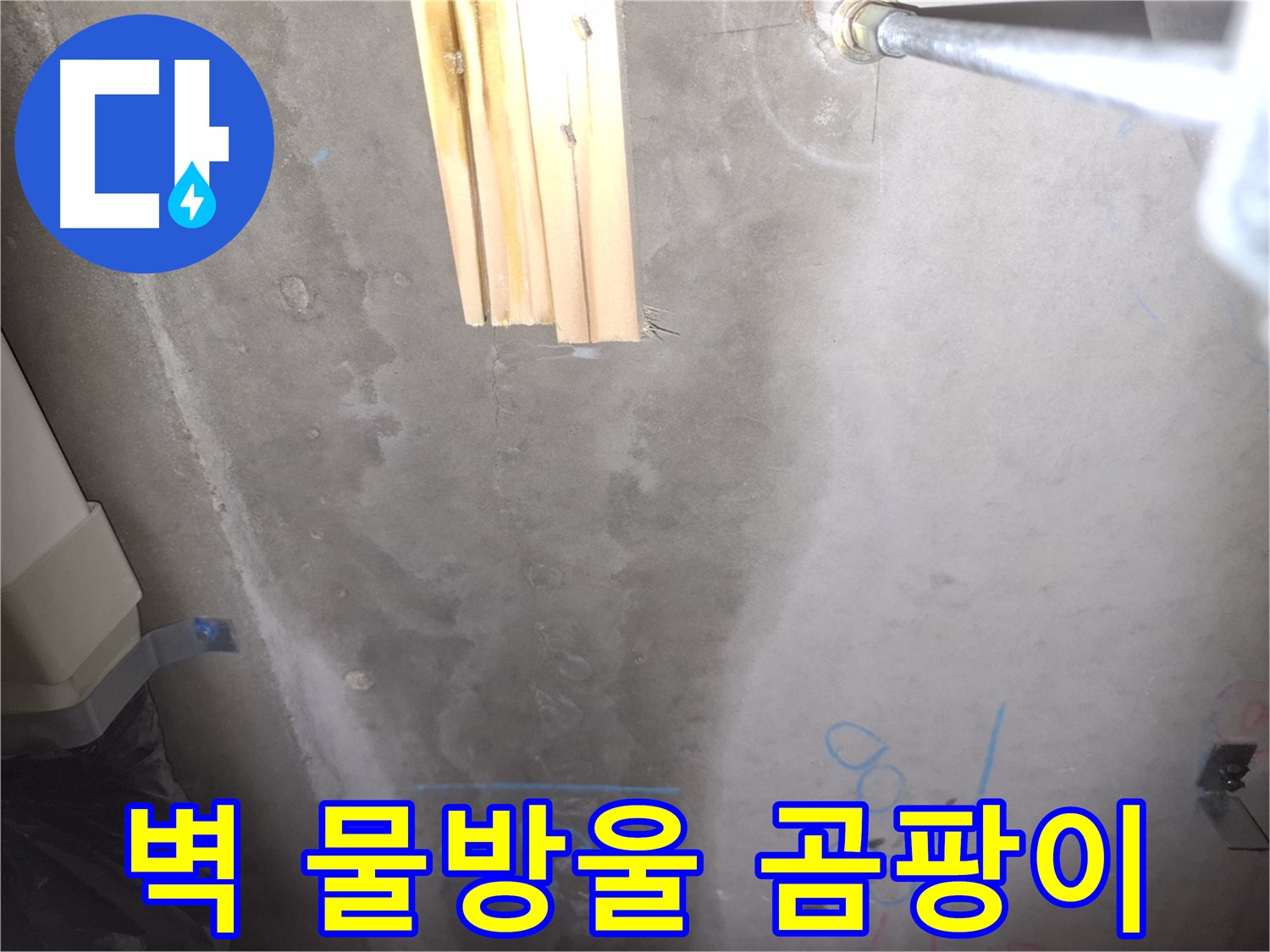 콘크리트 벽 누수 - 물방울 맺힘과 곰팡이 냄새