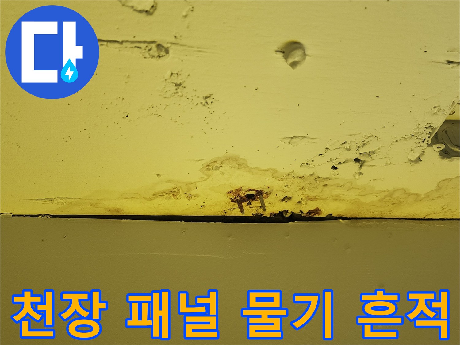 양주시 하패리 상가 내부-습기로 인해 얼룩진 천장 마감재