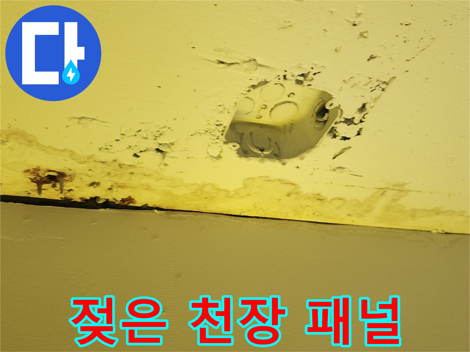 천장-마감재-부위의-누수-침투-및-변색-현상