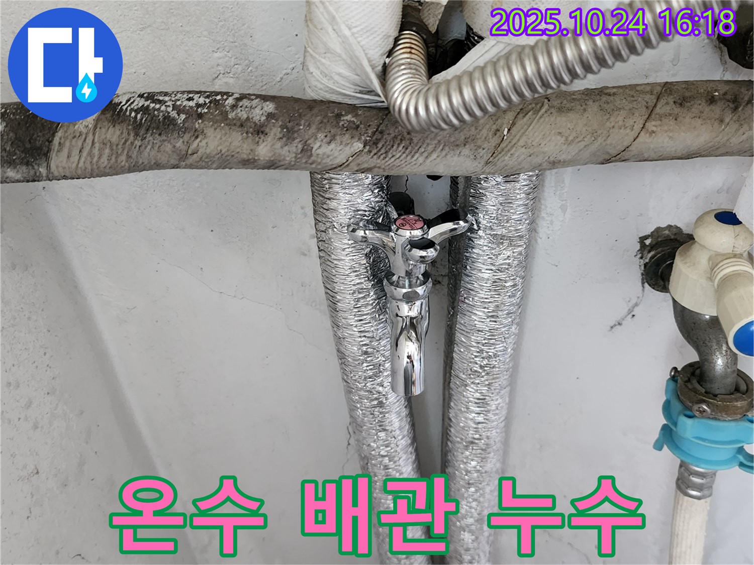 양주1동 세탁기 온수 배관 연결부 누수 - 신속하게 해결!