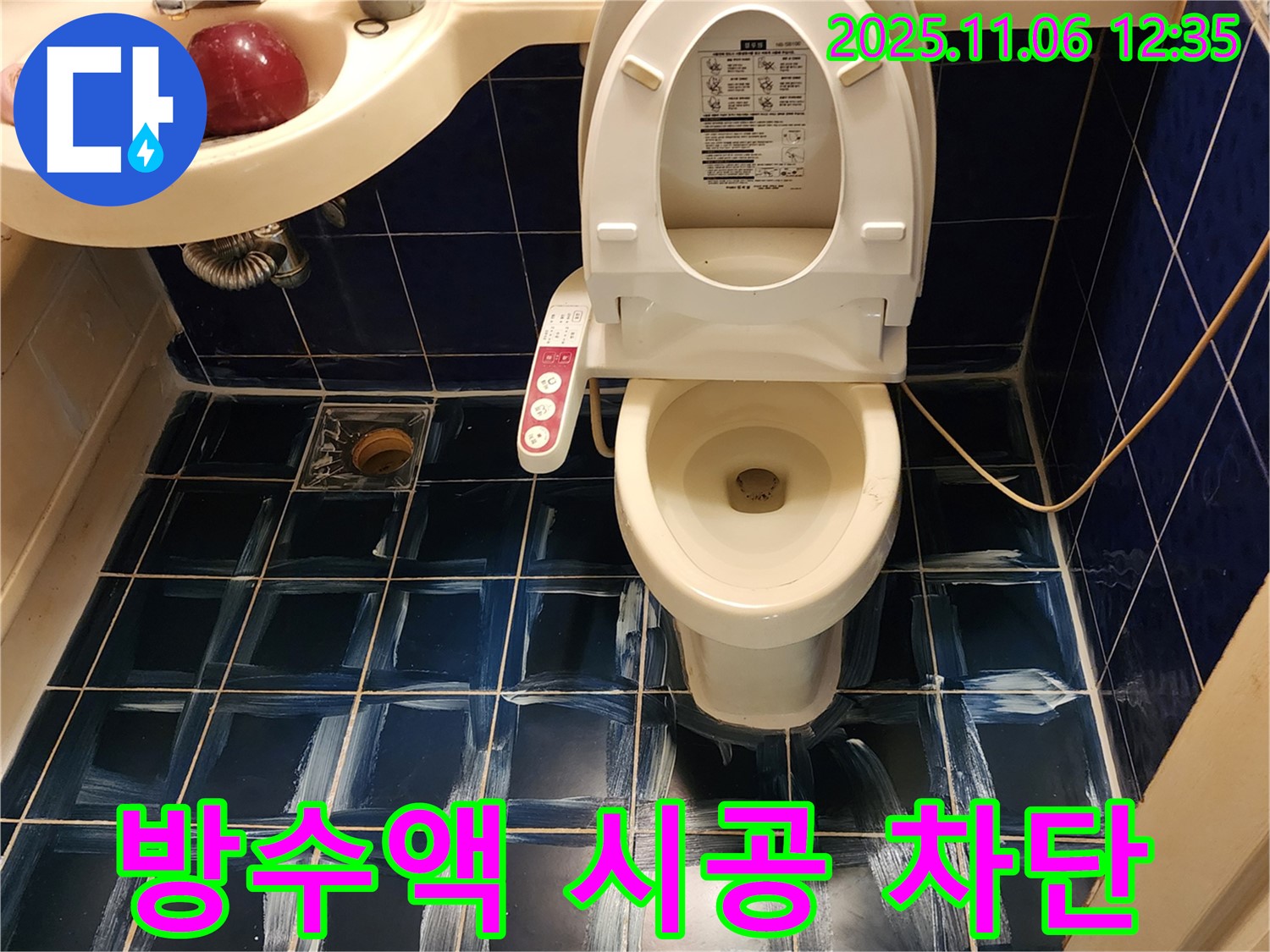 포천시 소흘읍 고모리 욕실 - 곰팡이 핀 타일 틈새, 곰팡이 제거 후 방수액 시공으로 완벽 차단!