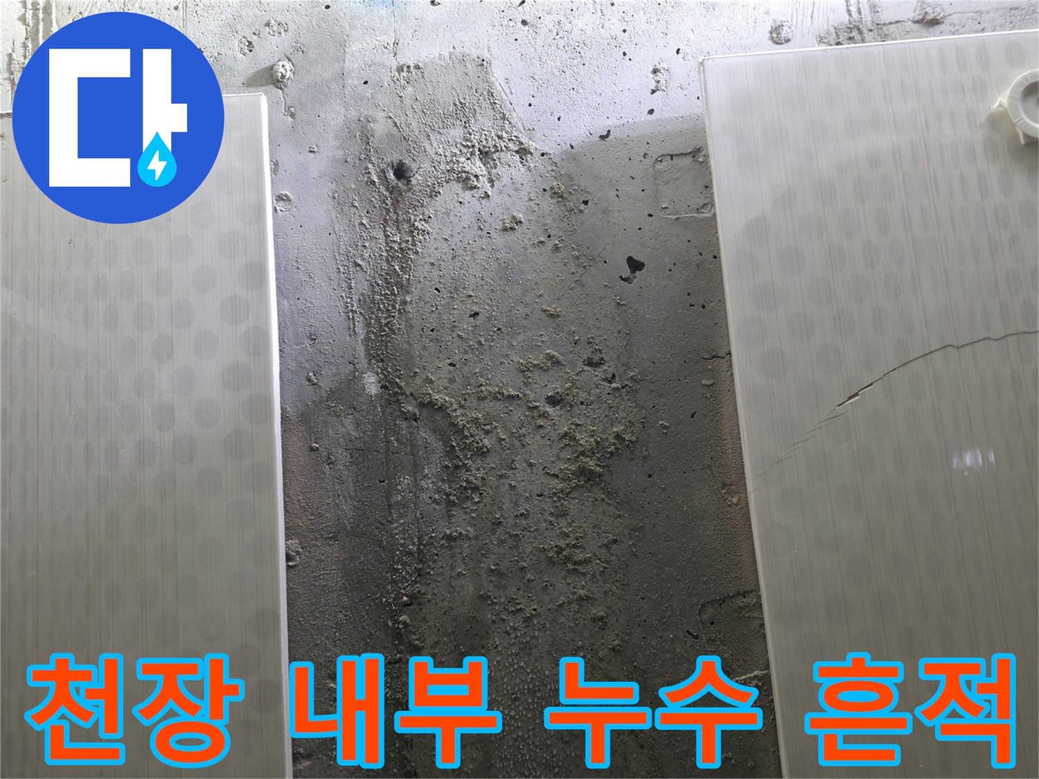 천장 내부 누수 흔적 - 성북구 스카이힐스테이 누수탐지
