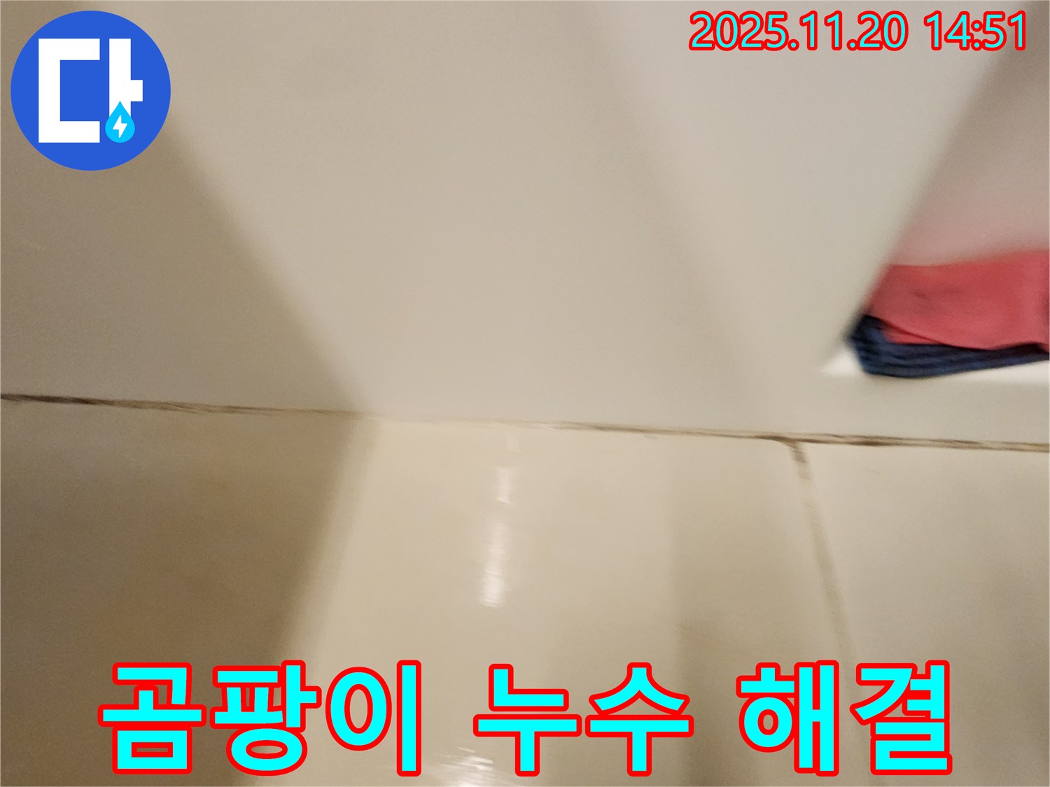 포천 가산면 곰팡이 핀 타일 틈새 누수 - 곰팡이 제거 후 완벽한 방수 시공으로 누수 걱정 없이!