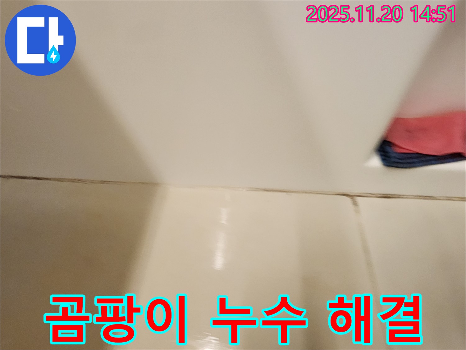 포천 가산면 마산리 - 곰팡이 핀 타일 틈새 누수 - 곰팡이 제거와 완벽 방수로 누수 걱정 끝!