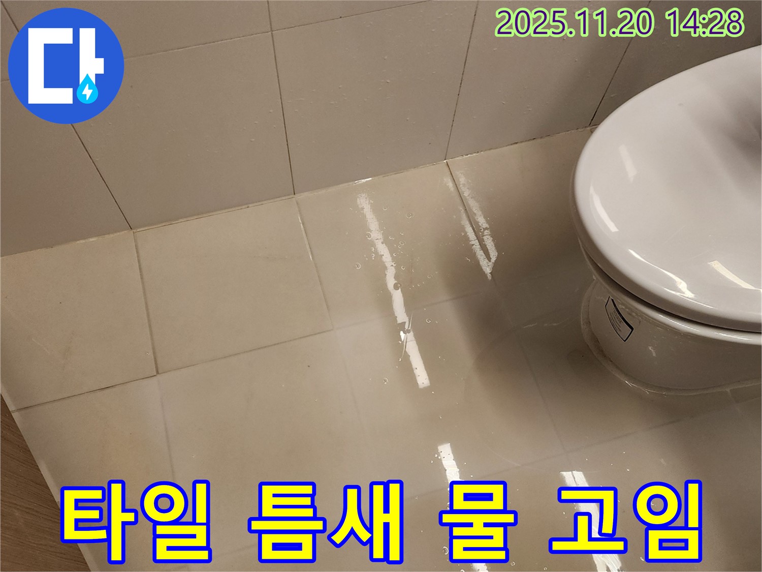 포천 가산면 마산리 - 변기 주변 타일 틈새 물 고임 완벽 해결!