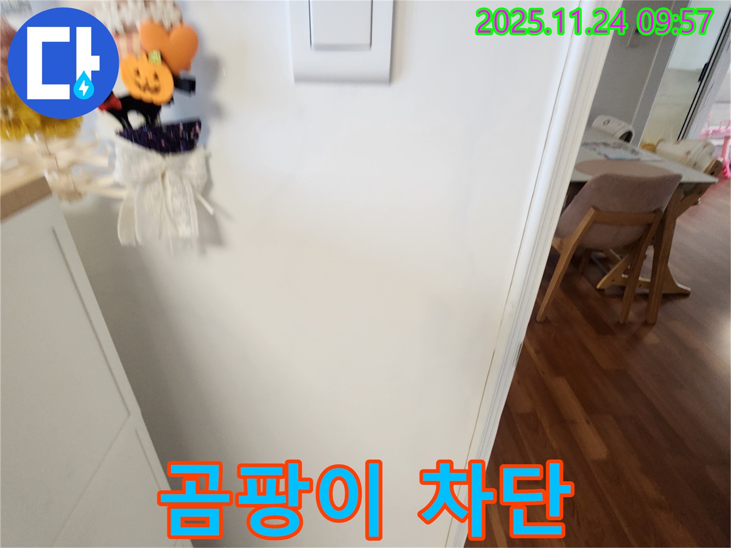 포천 가산면 금현리 누수 진단 - 곰팡이 발생을 차단하기 위해 벽면 상태를 점검하고 있습니다.