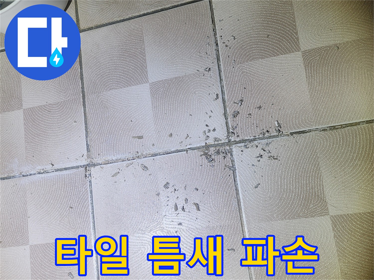 영통 센트럴타운로 누수 - 욕실 타일 틈새 백시멘트 손실 및 타일 파손 상태 진단