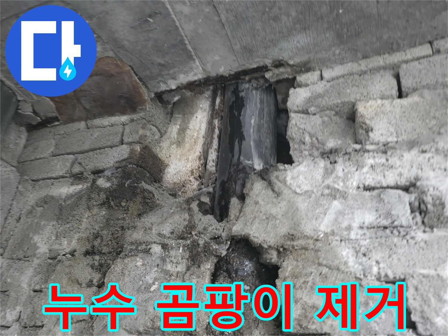 누수 후 곰팡이 제거 - 누수로 인해 생긴 곰팡이를 깨끗하게 제거하고 있습니다 - 쾌적한 공간으로 복원해 드립니다.