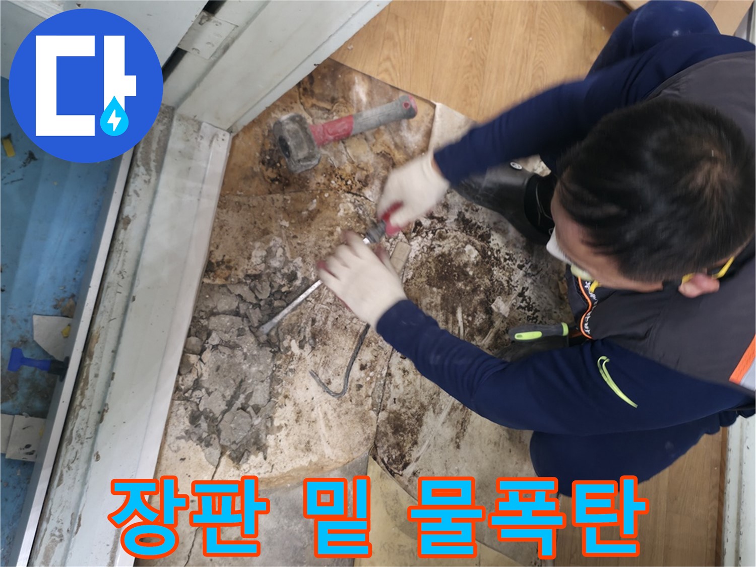 서초구 서초2동 명달로4길 - 망치를 사용하여 곰팡이를 완전 소탕하는 모습입니다 - 곰팡이 완전 소탕 작전!