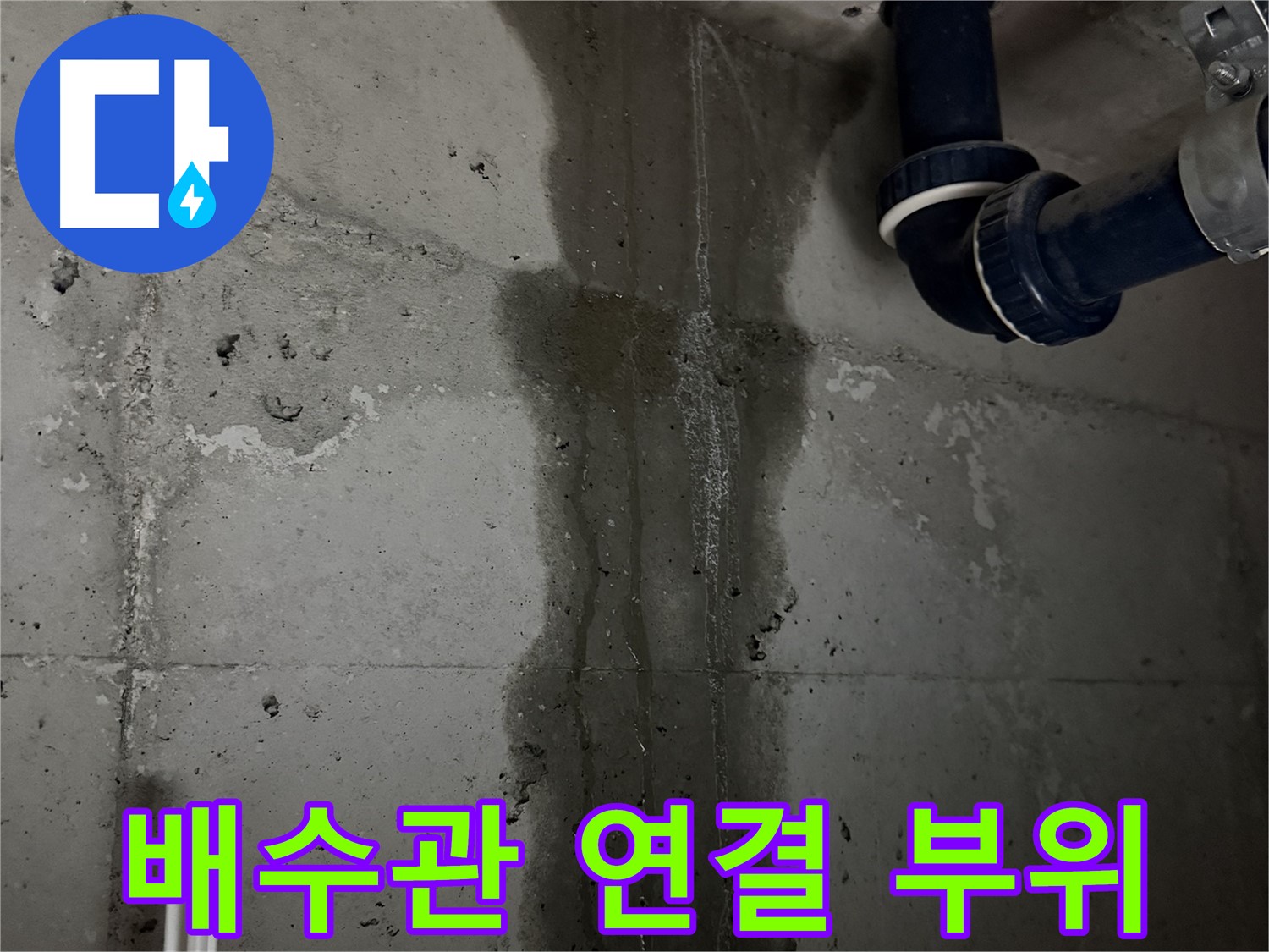 동두천 지행동 동양엔파트 아파트 누수 - 배수관 연결 부위 누수 의심, 면밀한 확인 작업
