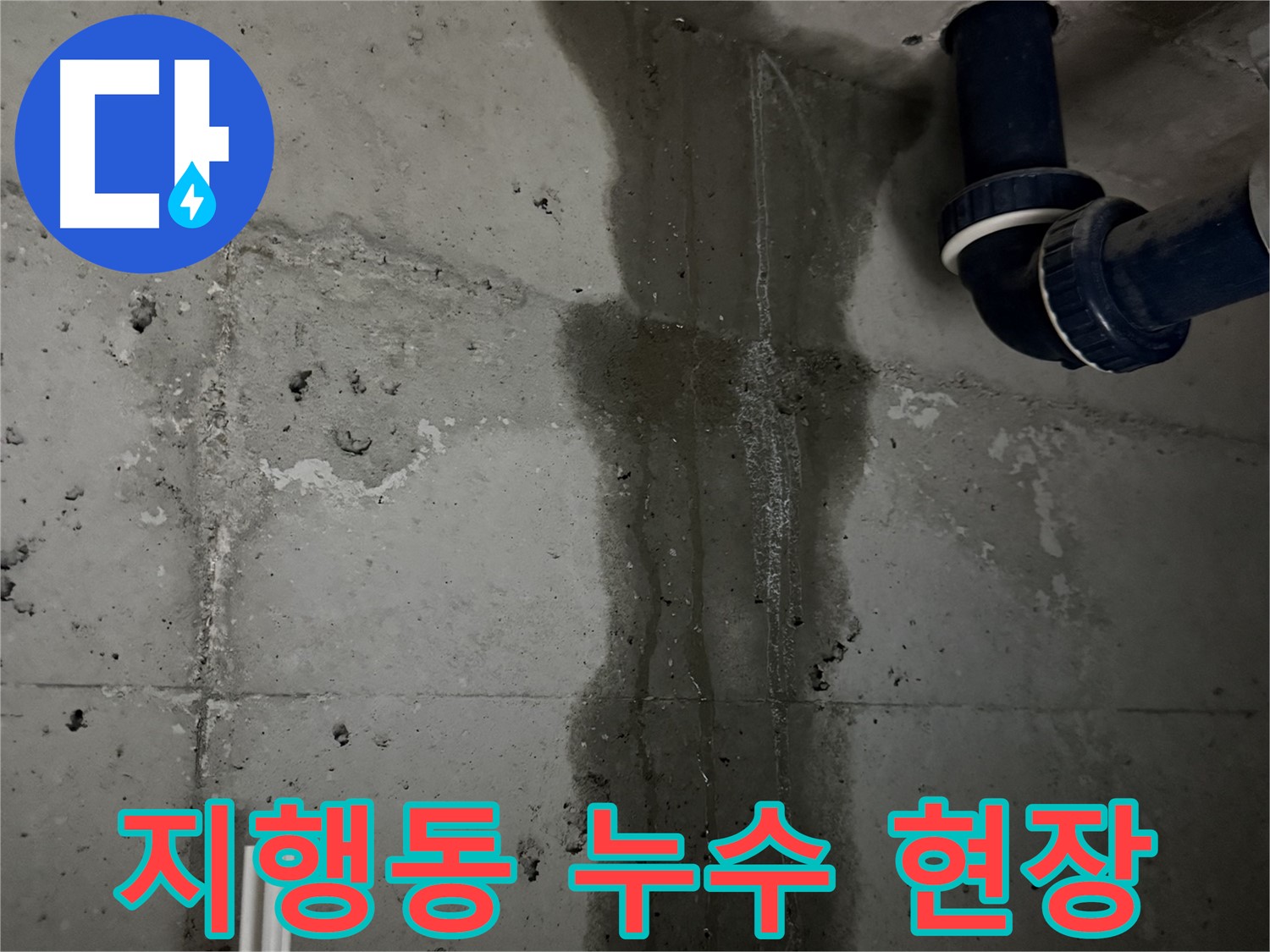 동두천 지행동 동양엔파트 아파트에서 발생한 누수 현장 사진입니다 - 누수 위치와 상태를 보여줍니다.