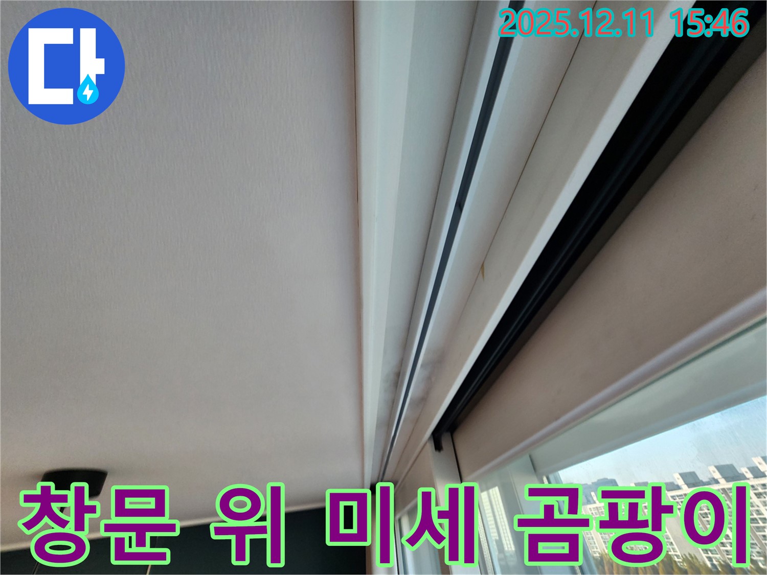 남궁리 창문 위 아주 미세 곰팡이 - 완벽 방수 시공 준비 완료