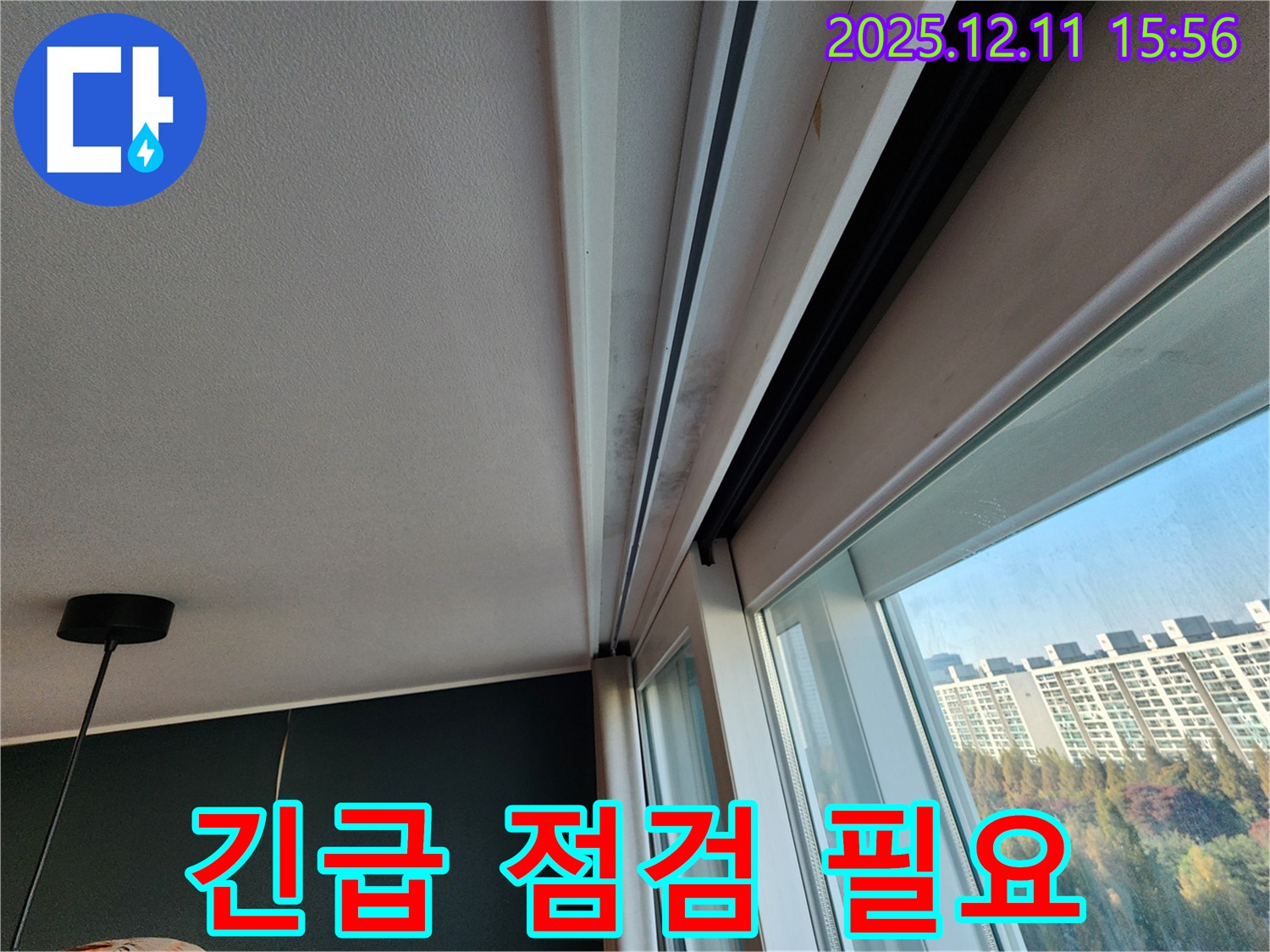 포천시 영중면 남궁리 샷시 위 곰팡이, 긴급 누수 점검으로 문제 해결
