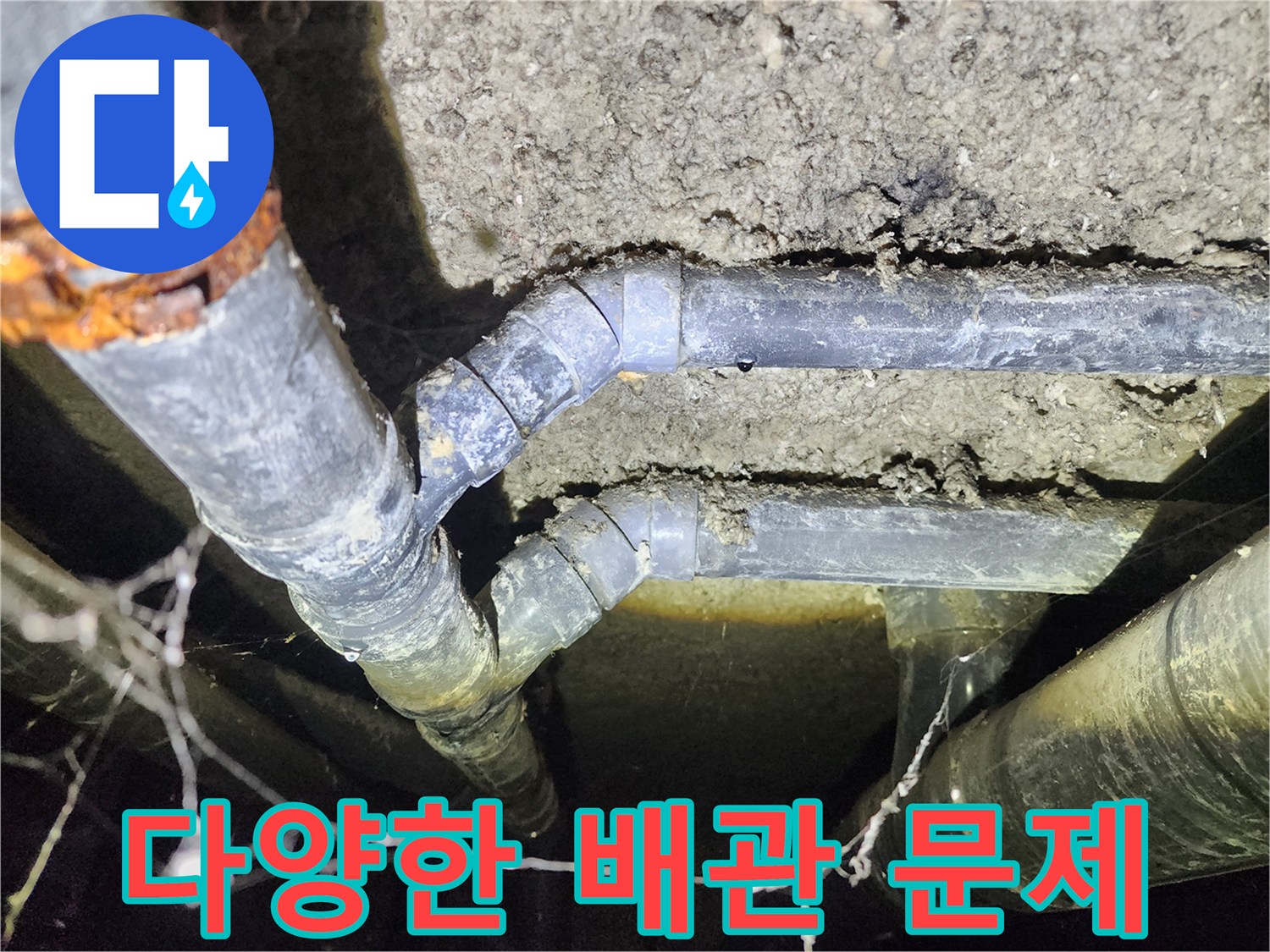 성북구 아남아파트 지하실 천장 누수-다양한 종류의 배관에서 발생한 문제