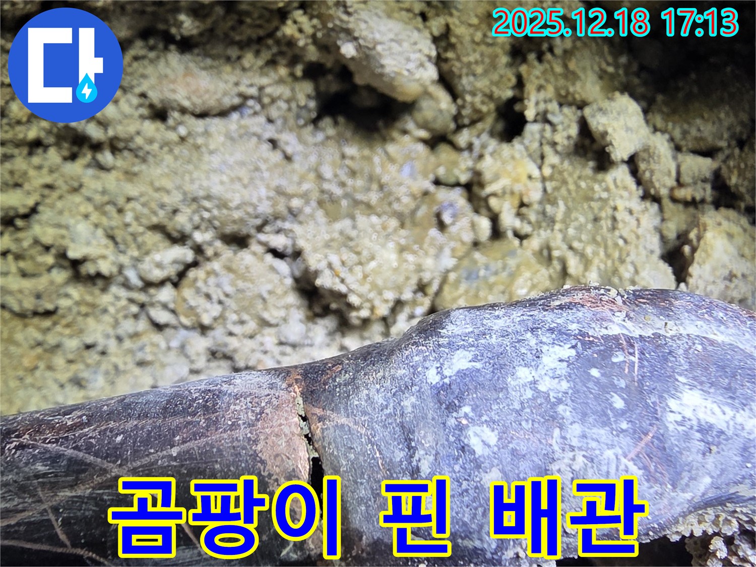 곰팡이가 핀 배관 - 시흥 신천동 누수탐지 전문
