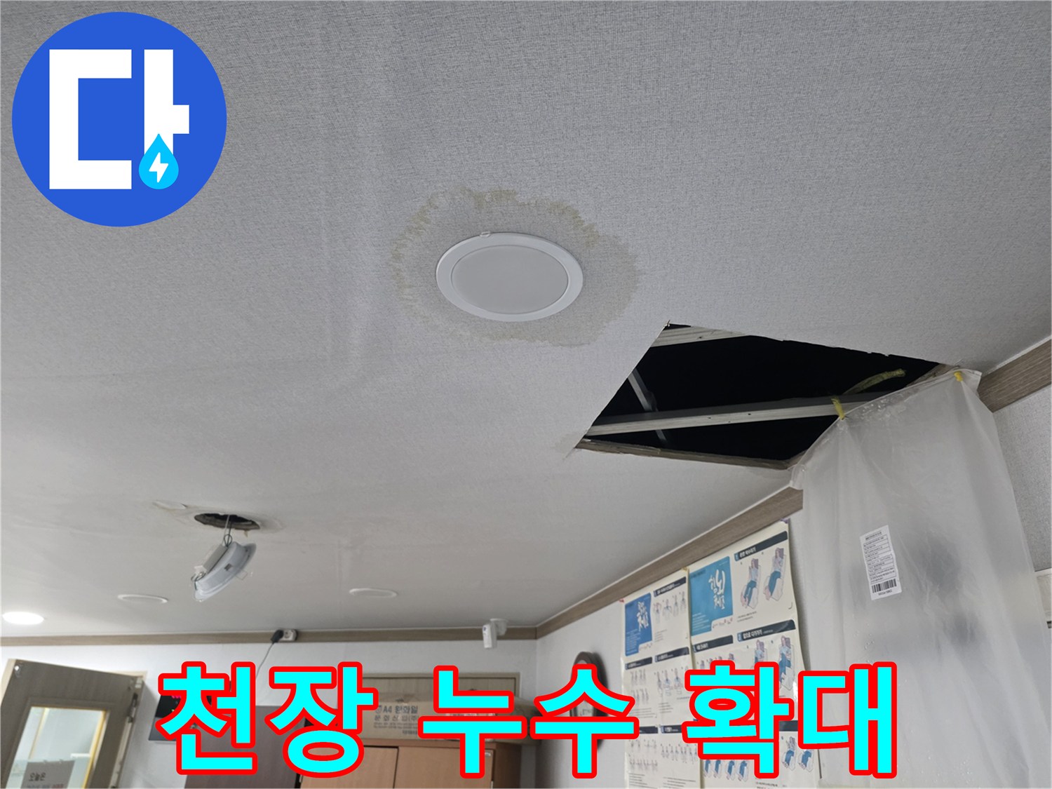 천장 누수 - 누수 부위 확대 - 미세 누수도 놓치지 않아