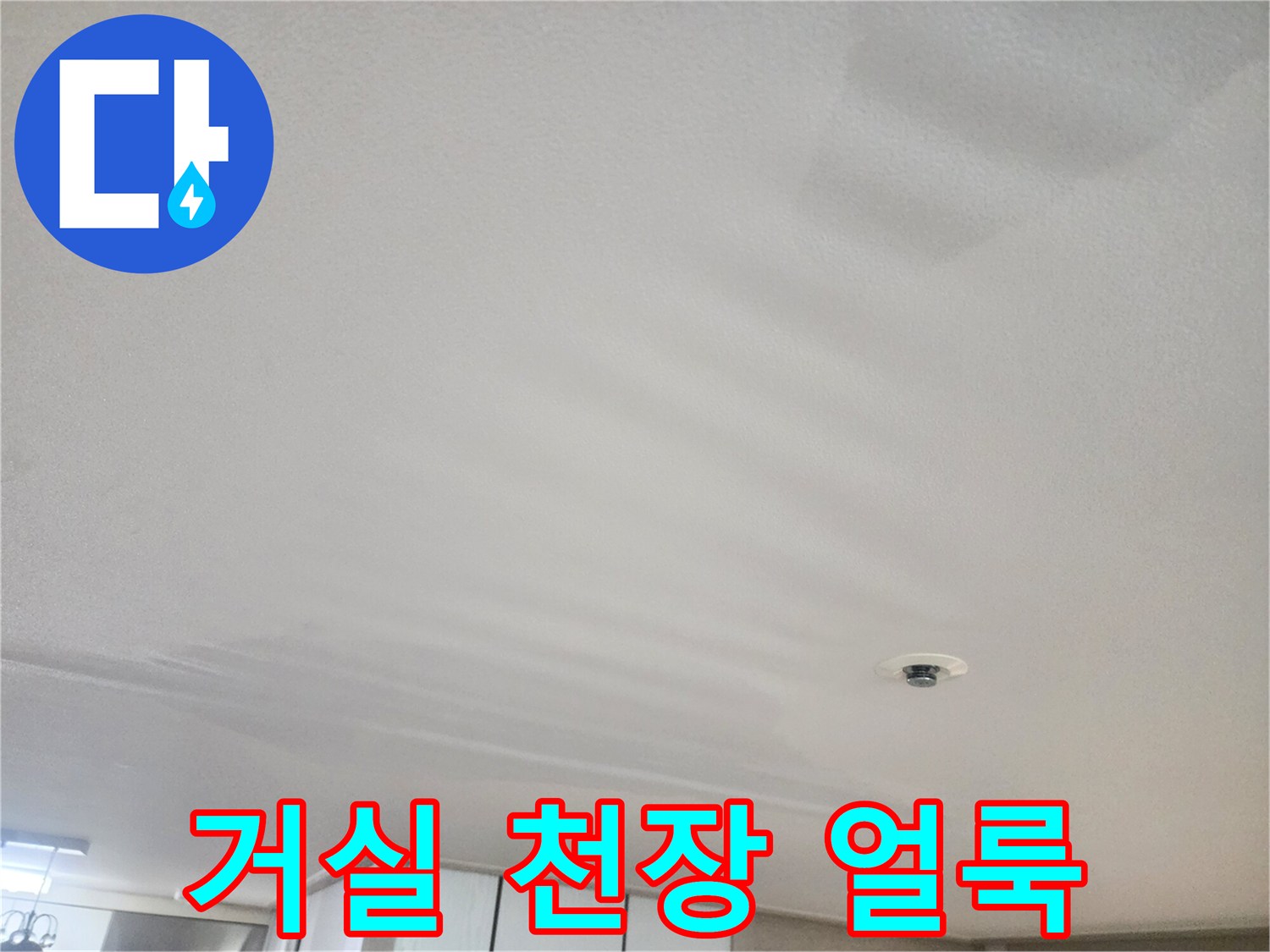 동대문구-거실-천장-누수-흔적-사진