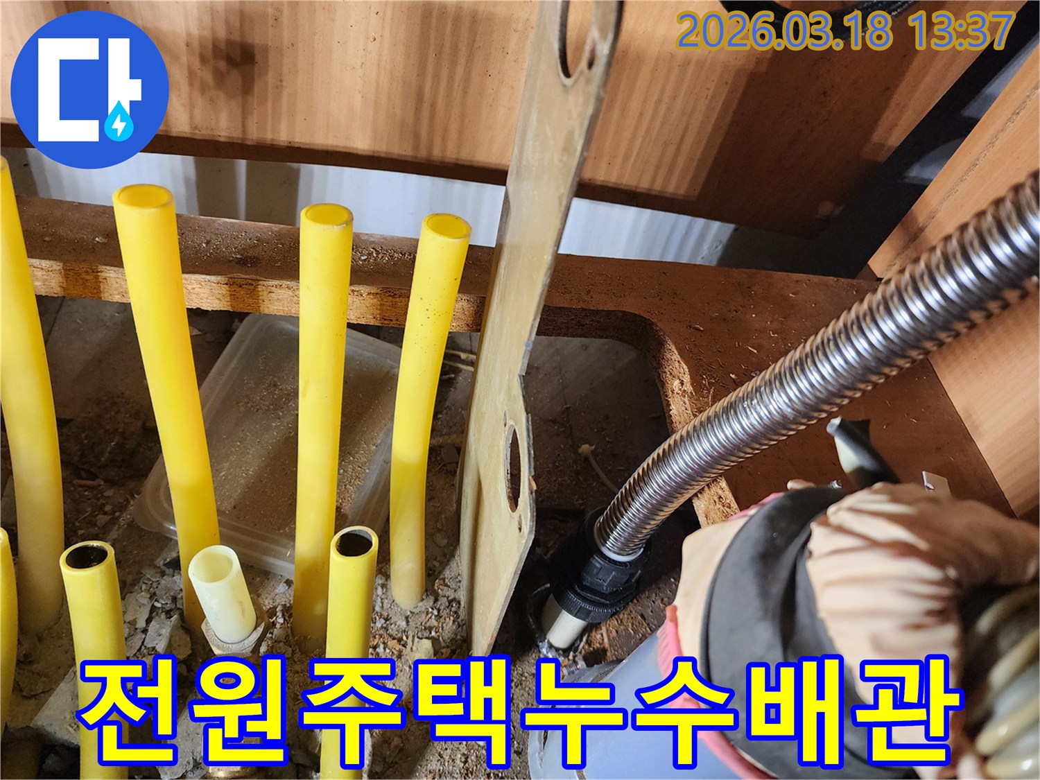 파주-전원주택-누수-현장에서-복잡한-배관-구조를-파악하고-수리하는-전문가의-작업-장면