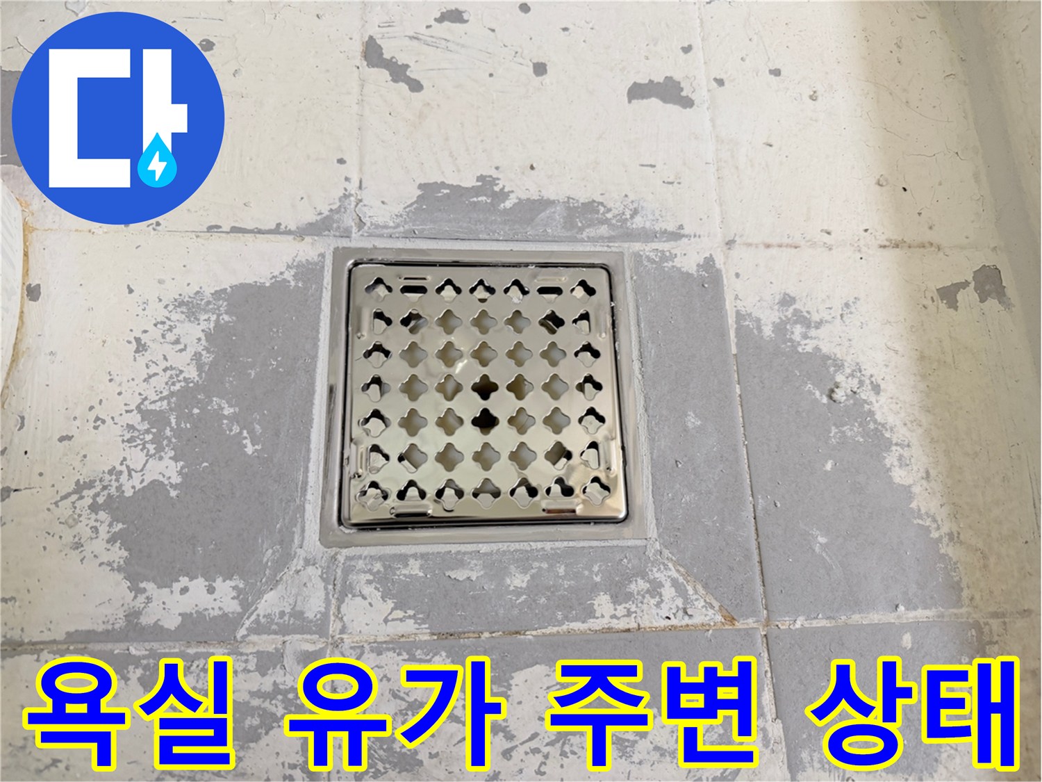 강북구-화장실-배수구-주변-방수층-파손-부위-촬영