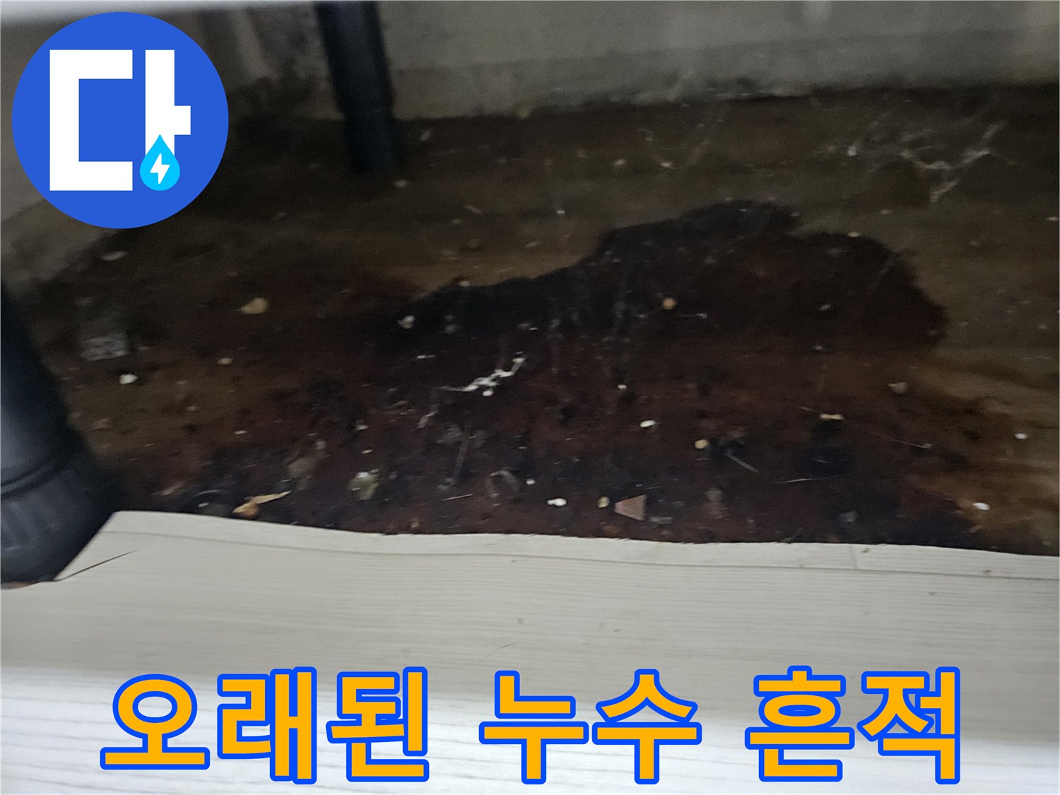 습기와-오염물질로-뒤덮인-누수-현장의-바닥-상태를-자세히-보여주는-이미지