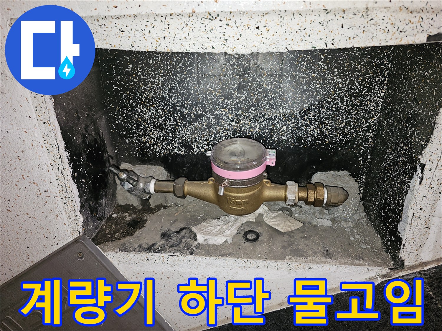 수도계량기 아래쪽에 물이 고여있는-누수 현장-배관 파손 의심-도봉구 창동-신속한 누수 진단