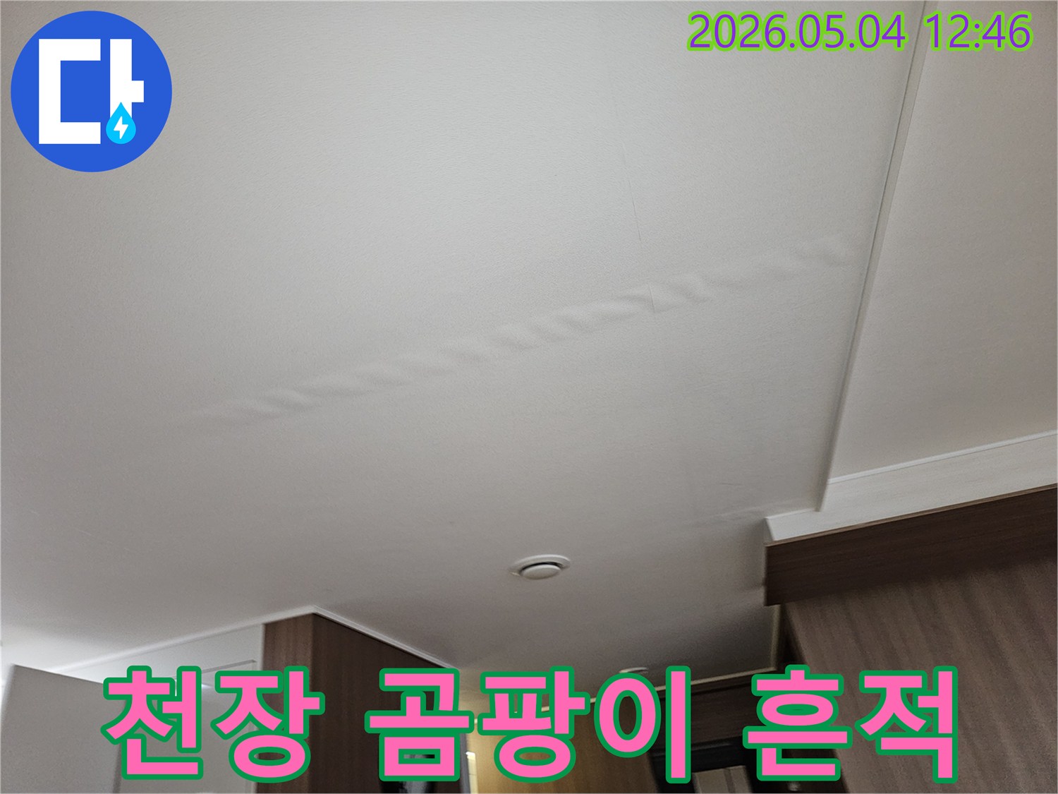 누수로-인해-천장에-발생한-심각한-물자국-및-곰팡이-징후-긴급-조치가-필요한-상황