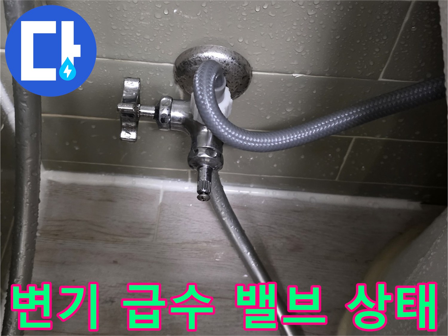 용인 처인구 화장실 변기 급수 밸브와 연결 호스 점검 모습