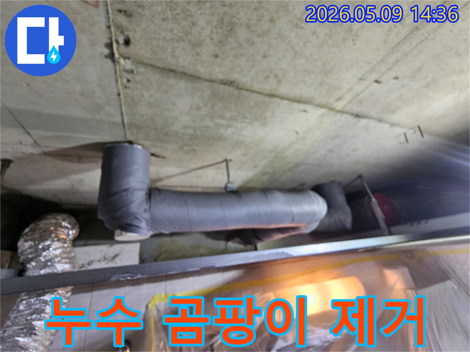 천장-배관-주변의-누수로-인한-곰팡이-발생-현장-점검