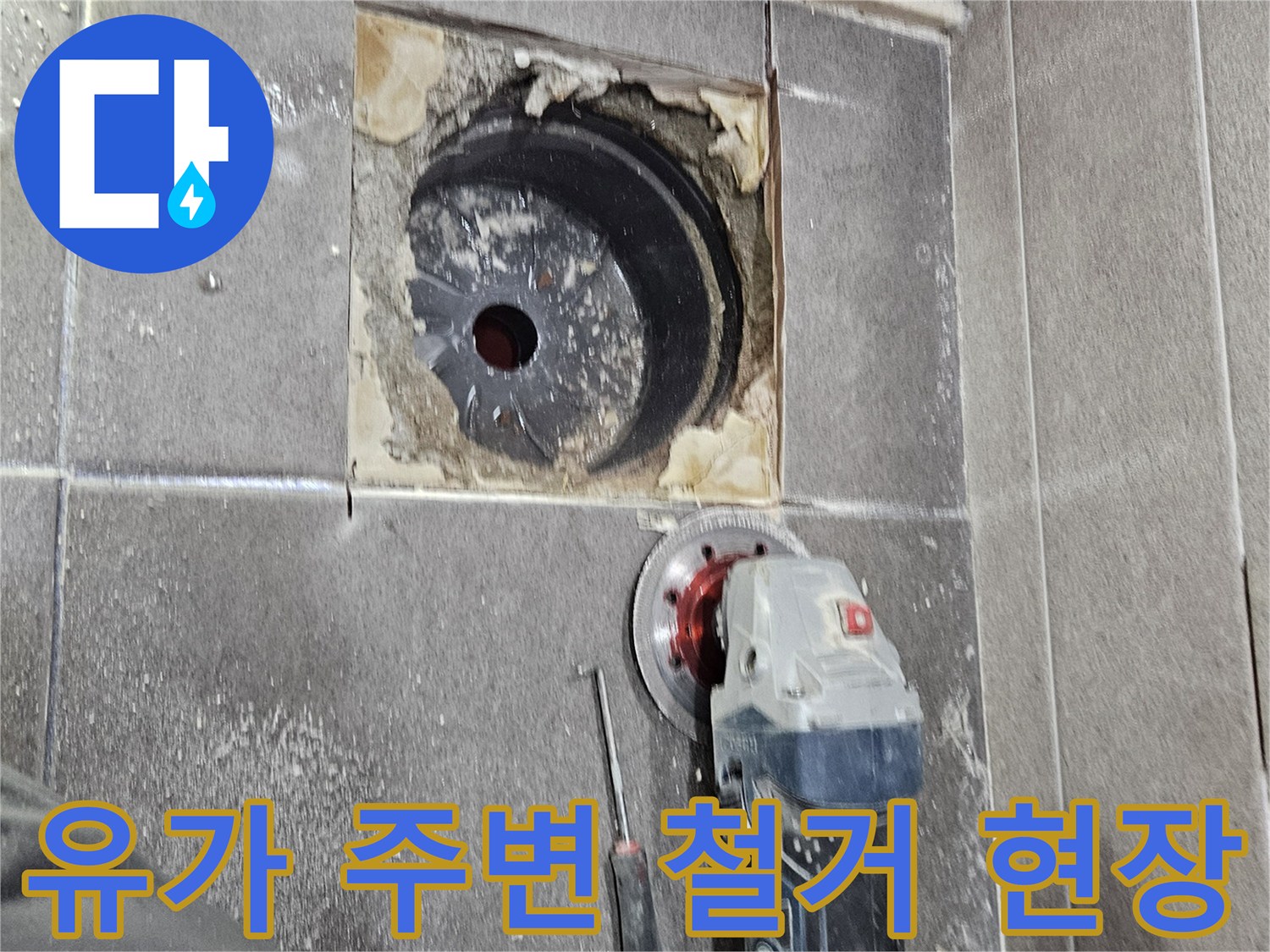 서산 성연면-화장실 배수구 유가 철거 및 바닥 타일 작업 모습