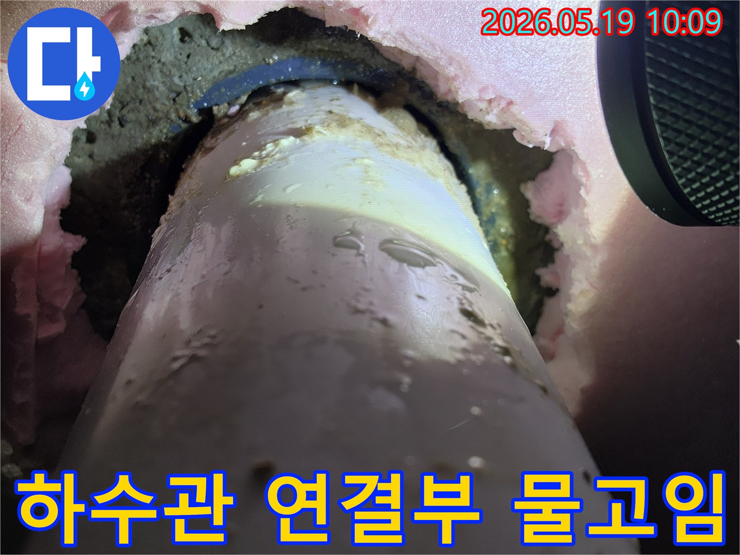 하수관-주변에서-발견된-지속적인-물고임-현장을-촬영한-사진입니다