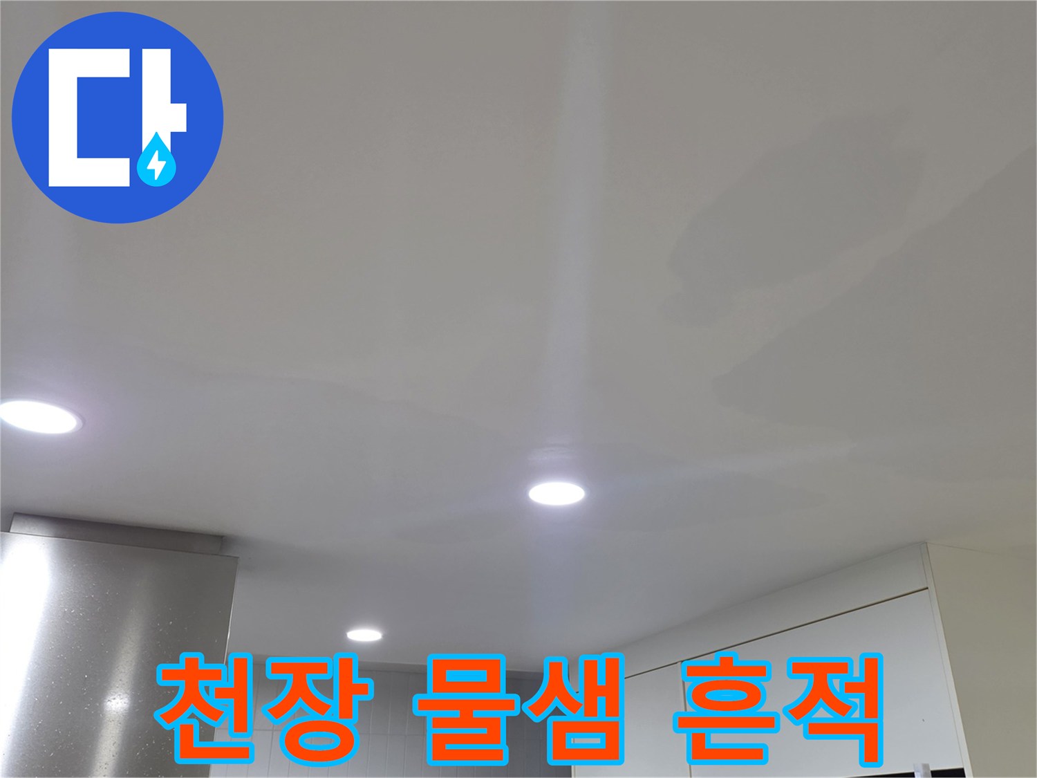일산서구 아파트-거실 천장의 수분 침투 및 변색 부위