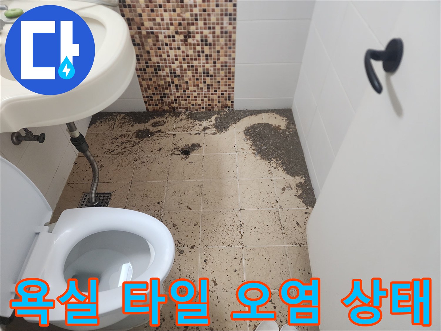 금곡동 현장-배수구 주변에 넓게 퍼진 역류 슬러지 흔적