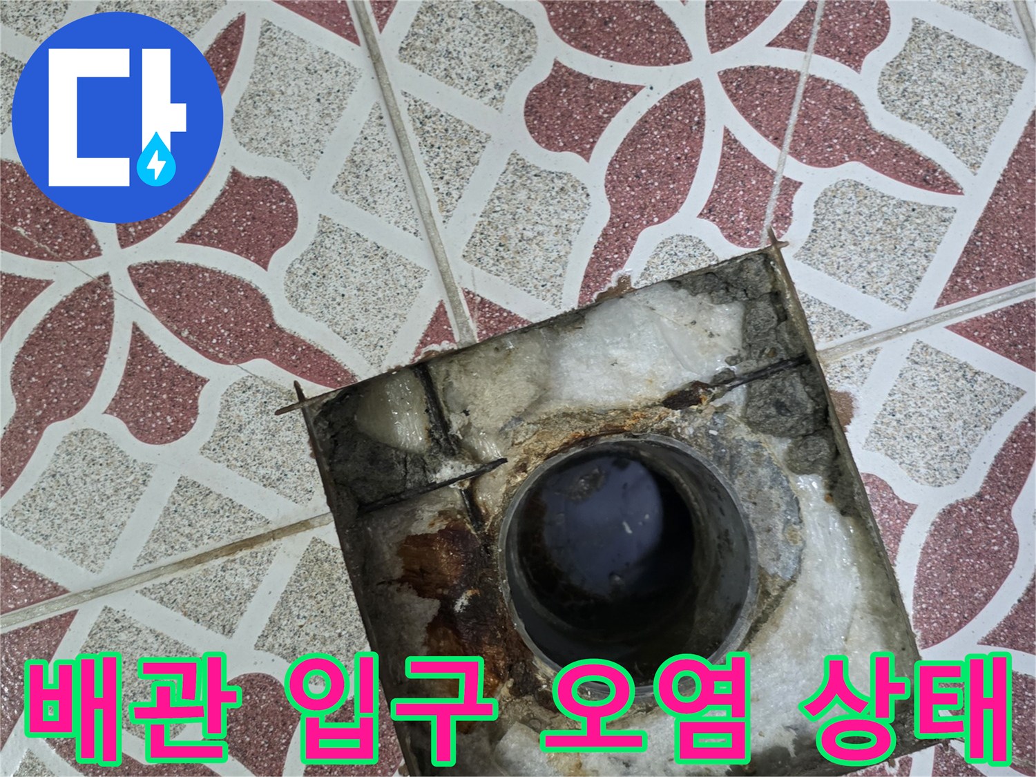 욕실-하수구-유가-제거-후-드러난-배관-주변-오염물
