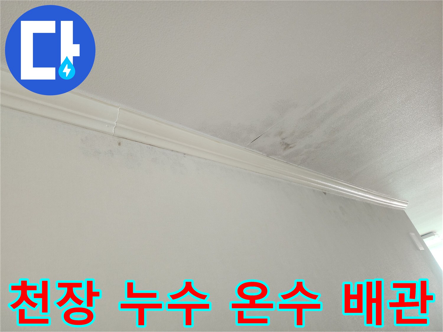 아파트 천장-모서리 누수-온수 배관-누수 가능성-정밀 탐지-및-복구