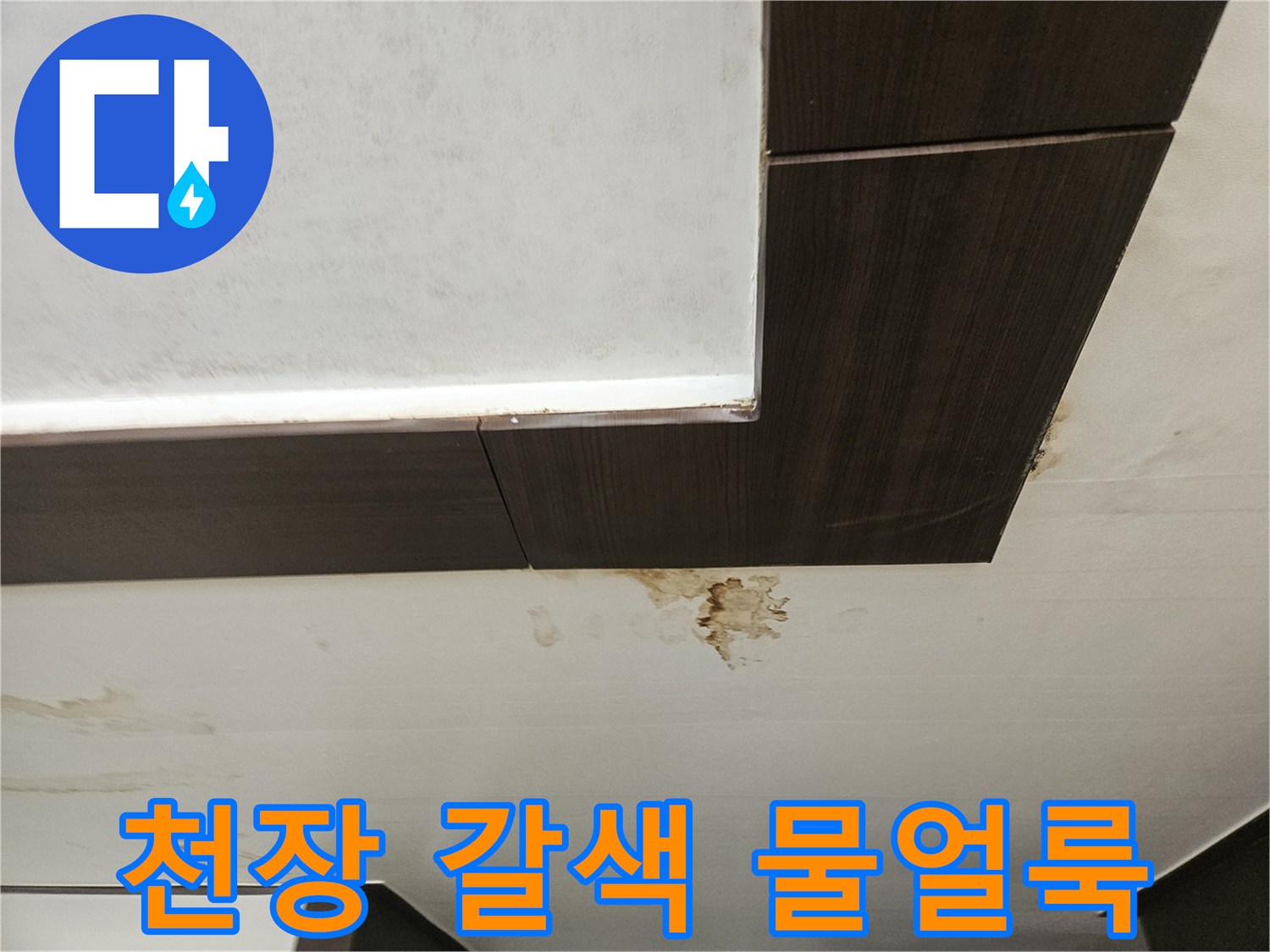 성북구 정릉동 아파트-아래층 천장에 발생한 갈색 물자국과 곰팡이 상태