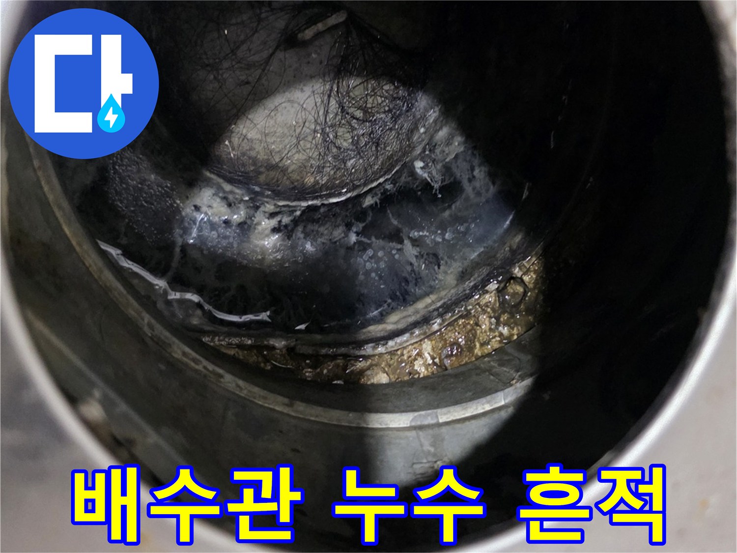 싱크대 하부-습기가 가득한 배관 내부