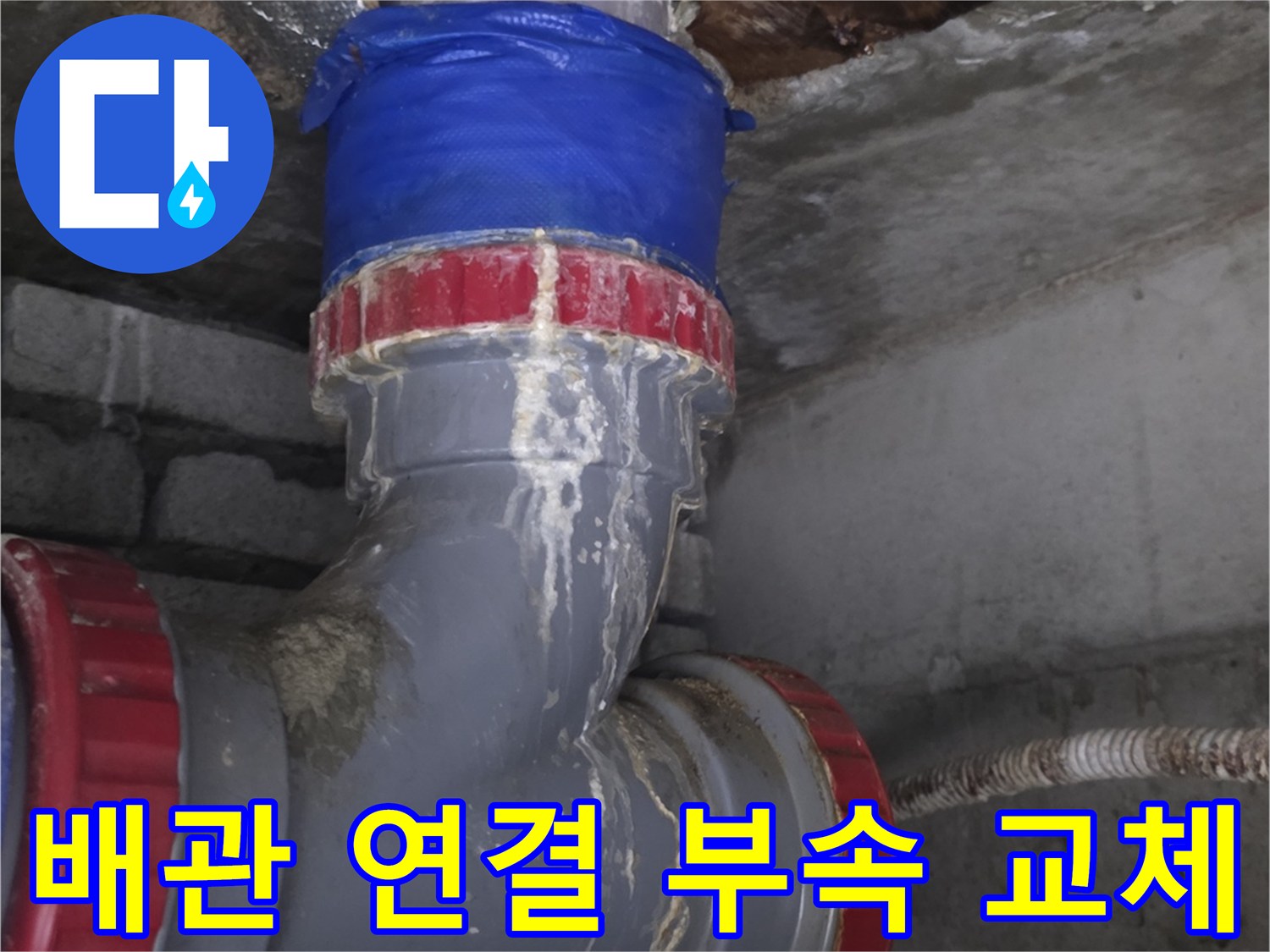 재발 방지를 위해-하수구 배관 연결부를 꼼꼼히 보수한 결과
