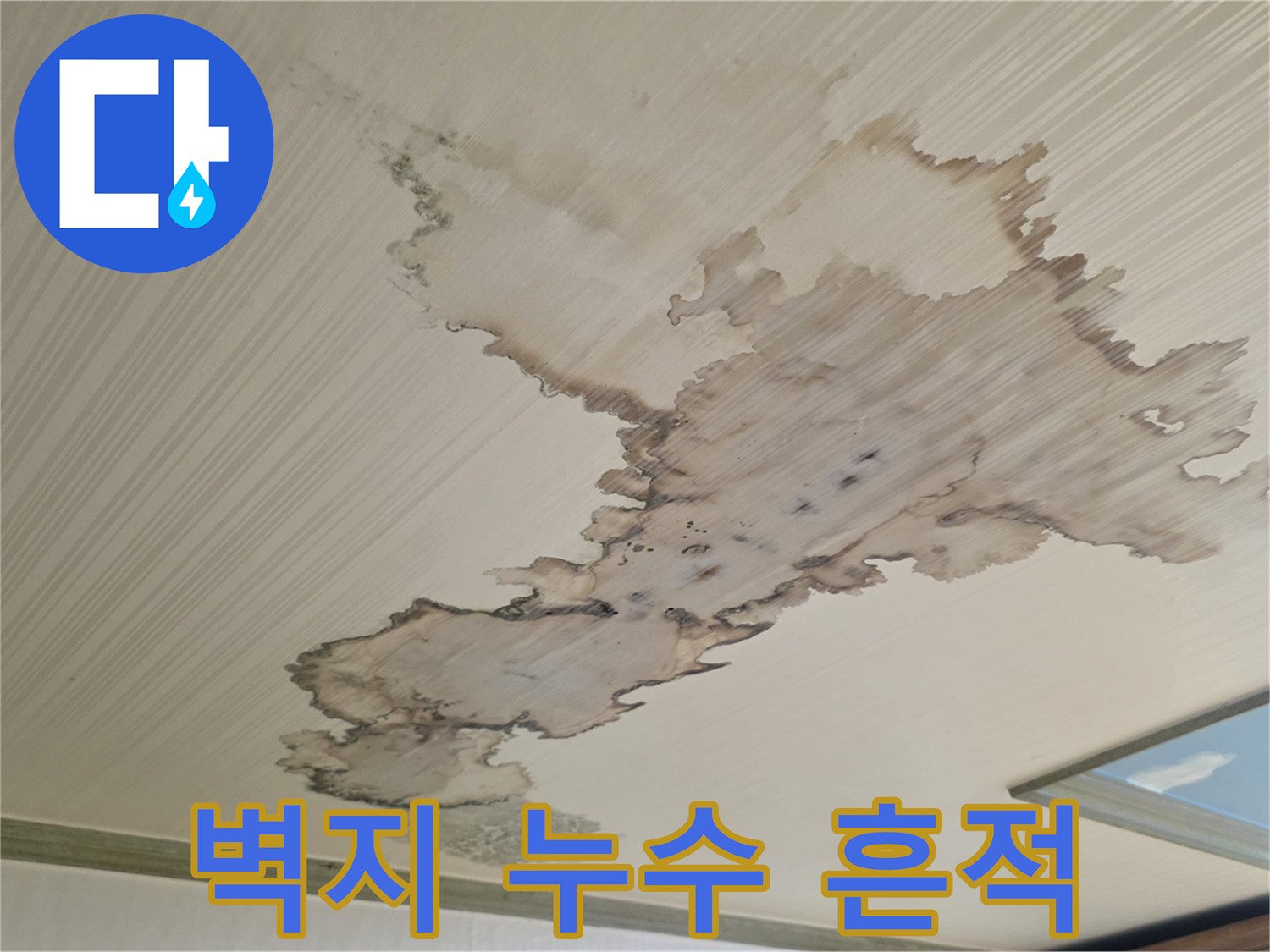 성북구 정릉동 현장-천장 벽면을 타고 번진 갈색 누수 자국