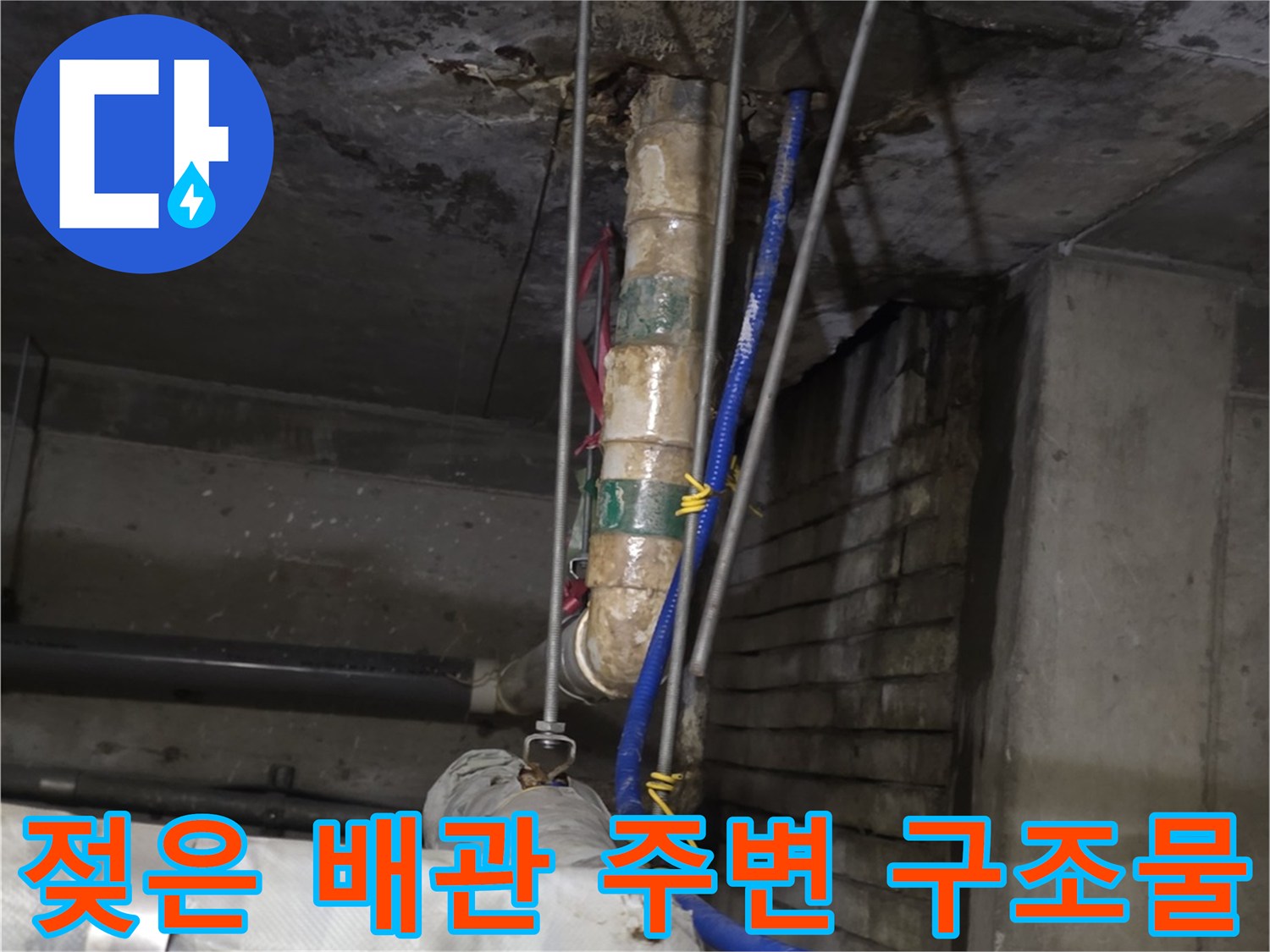 분당 수내동 건물-천장 내부 배관의 습기 및 오염 상태