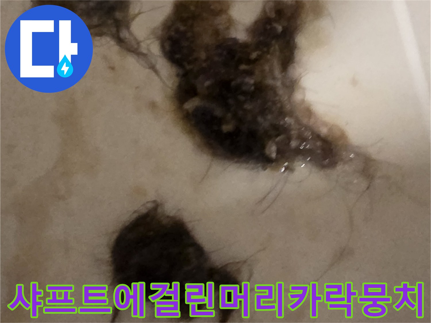 플렉스-샤프트-장비로-끌어올린-거대한-머리카락-및-오물-덩어리